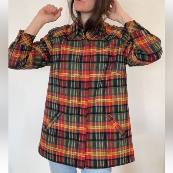 Vintage plaid jacket / size 10 medium - Picture 9 of 15